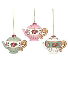 Gisela Graham Rose Ball Resin Cup and Saucer Decoration